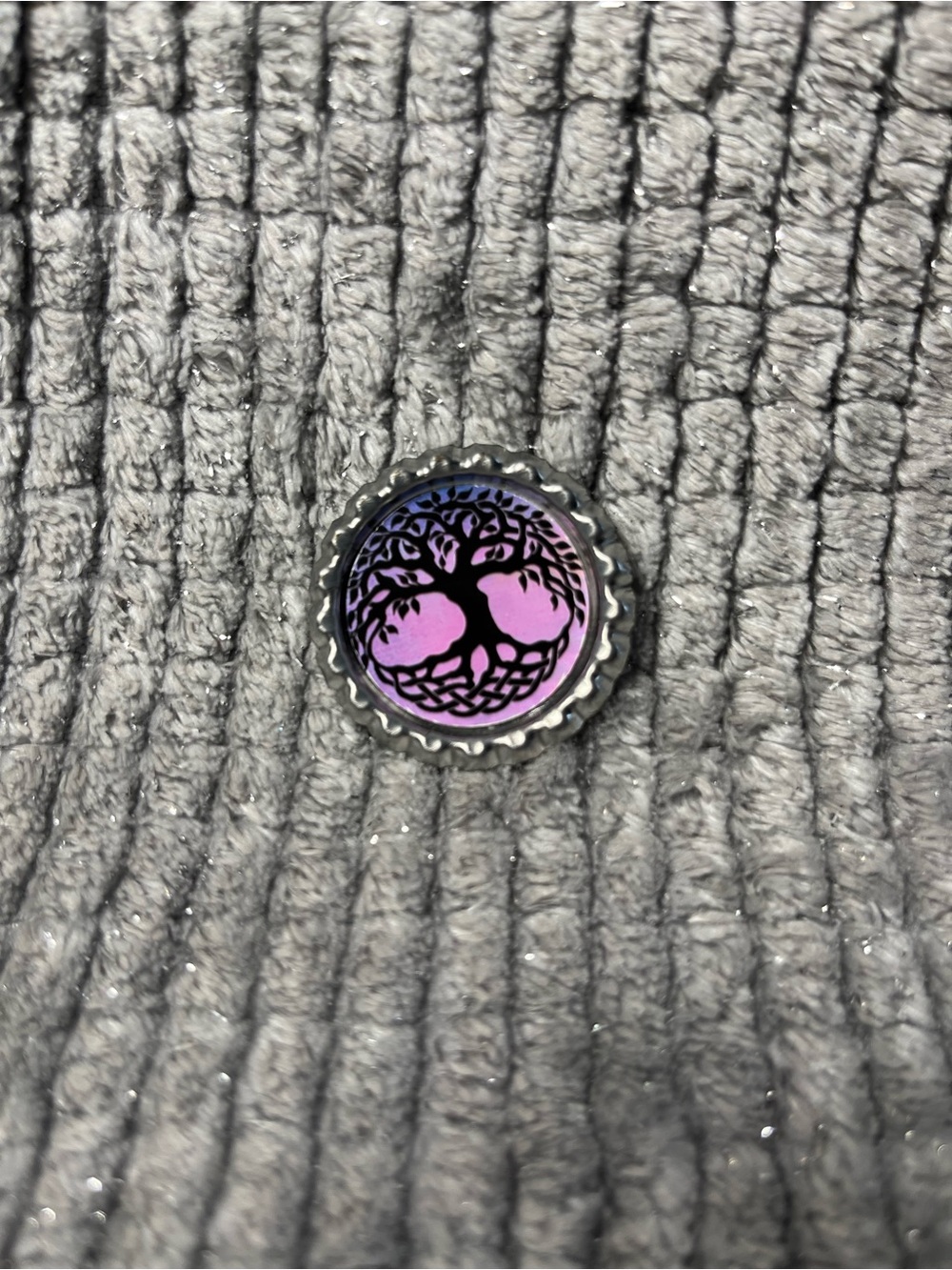 Tree of Life Bottle Cap magnet— Purple Ombre